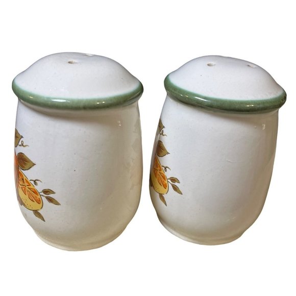 Salt and Pepper Shaker Set Fruit Pattern Pear Apple Orange - Picture 4 of 8